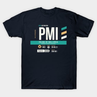 Palma de Mallorca (PMI) Airport Code Baggage Tag T-Shirt